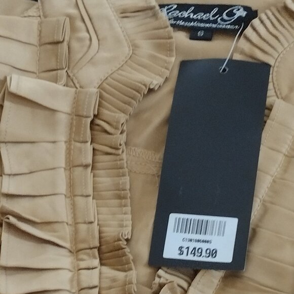 Rachael G. Black and Gold Satin Dress, Size M - Picture 4 of 16